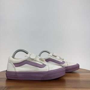 Big Kids Girls Vans Old Skool Ivory Lilac Skateboarding Casual Sneakers Size 1 Y